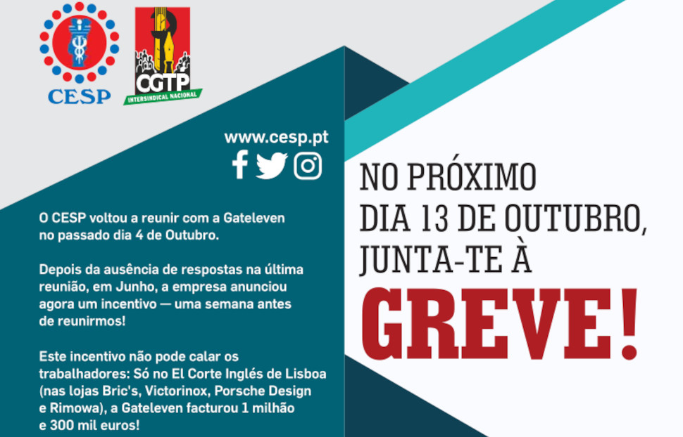 Greve na Gateleven na próxima sexta feira