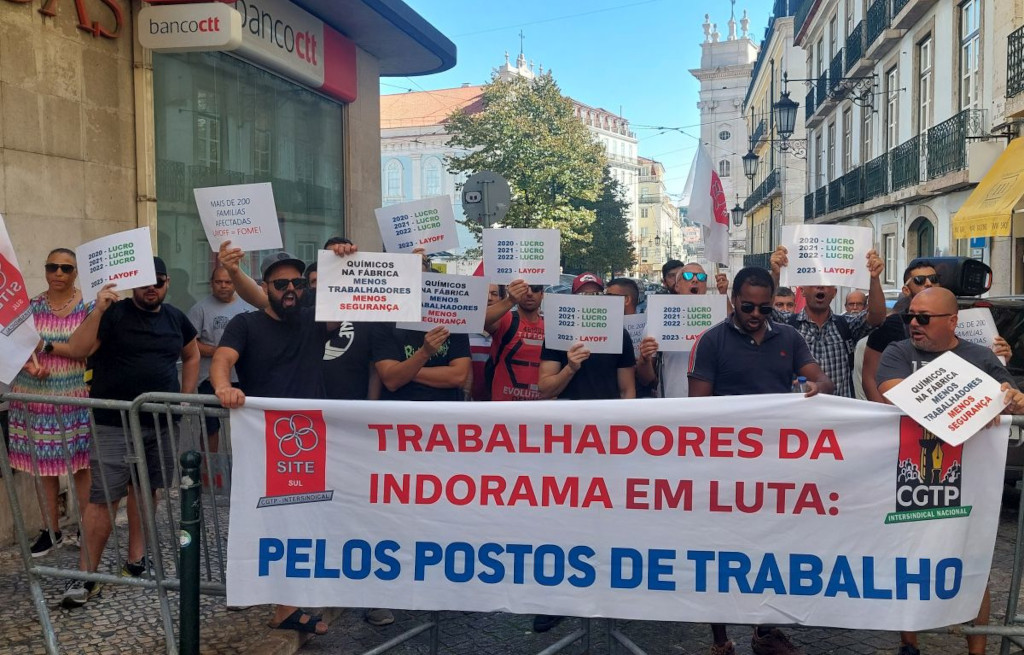 Trabalhadores em Lisboa contra o lay off da Indorama