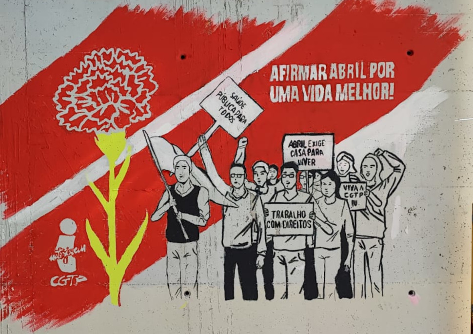Pintura de Mural dos 50 anos do 25 de Abril