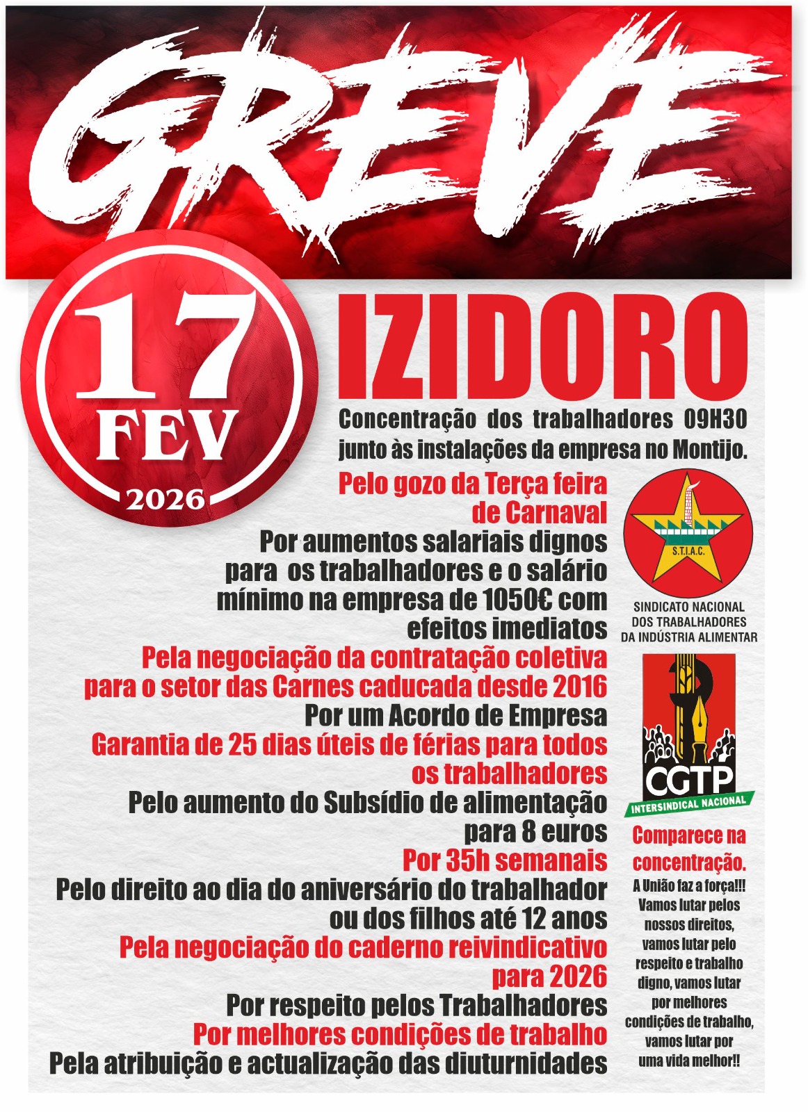 greve IZIDORO 2026
